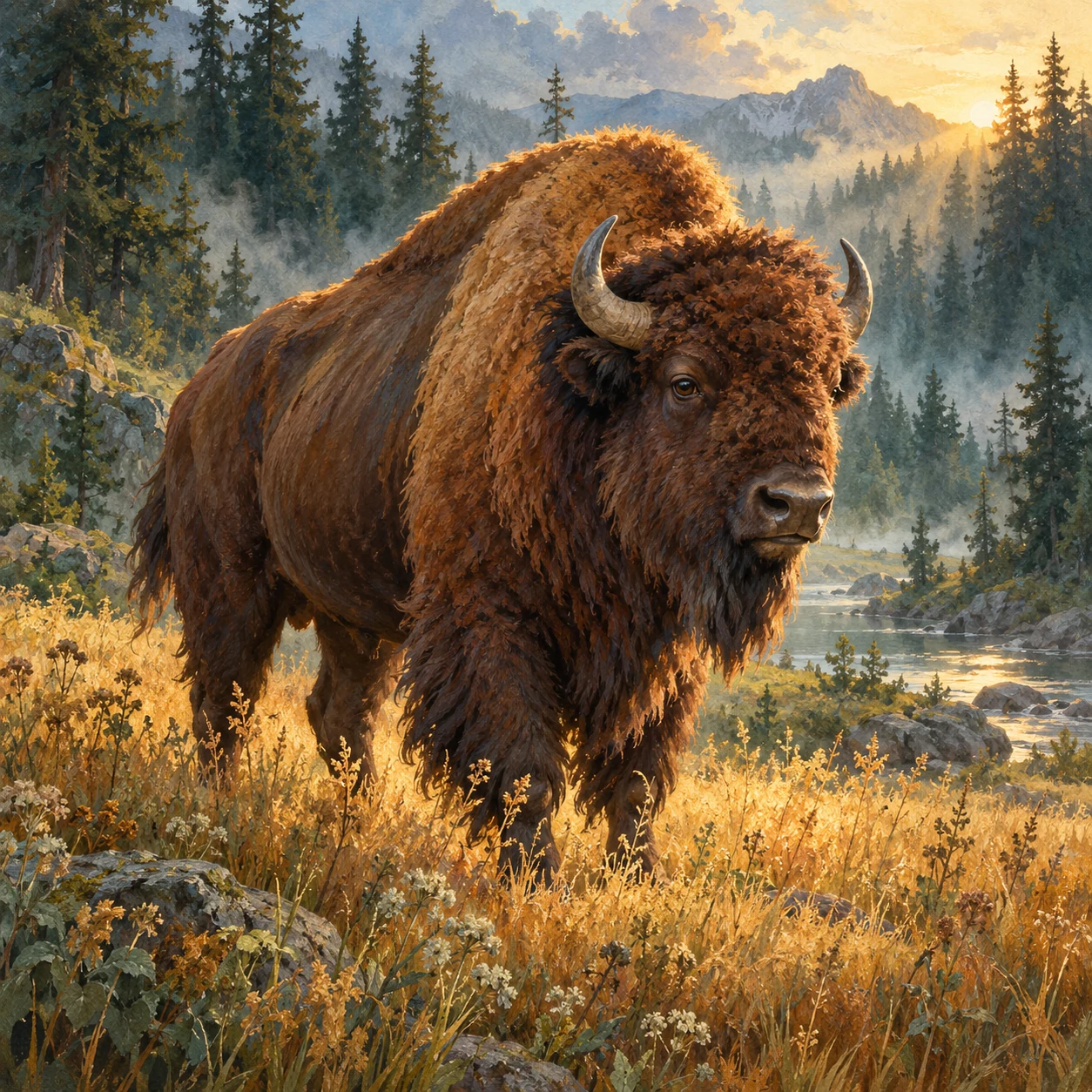 Painted portrait of Buffalo