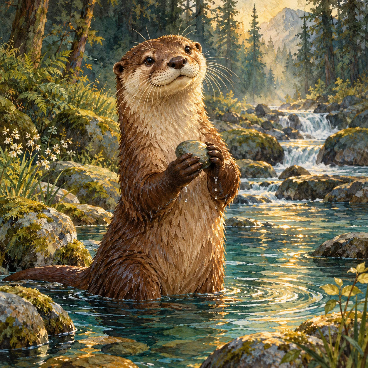 Painted portrait of Otter